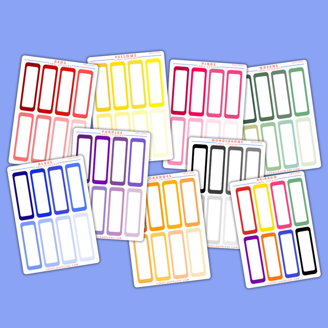 Rainbow Shades Large Label Sticker Sheet