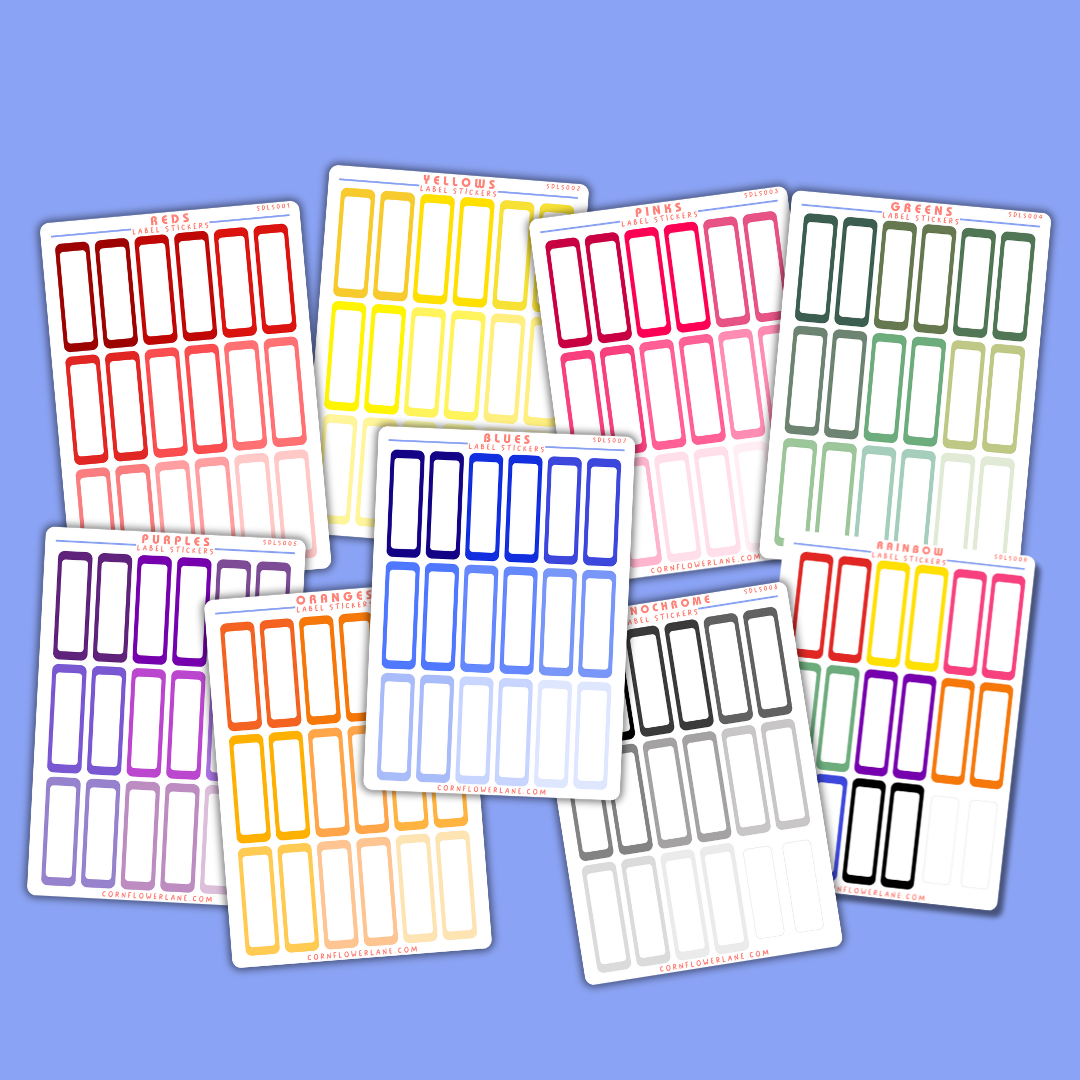 Rainbow Shades Label Sticker Sheet