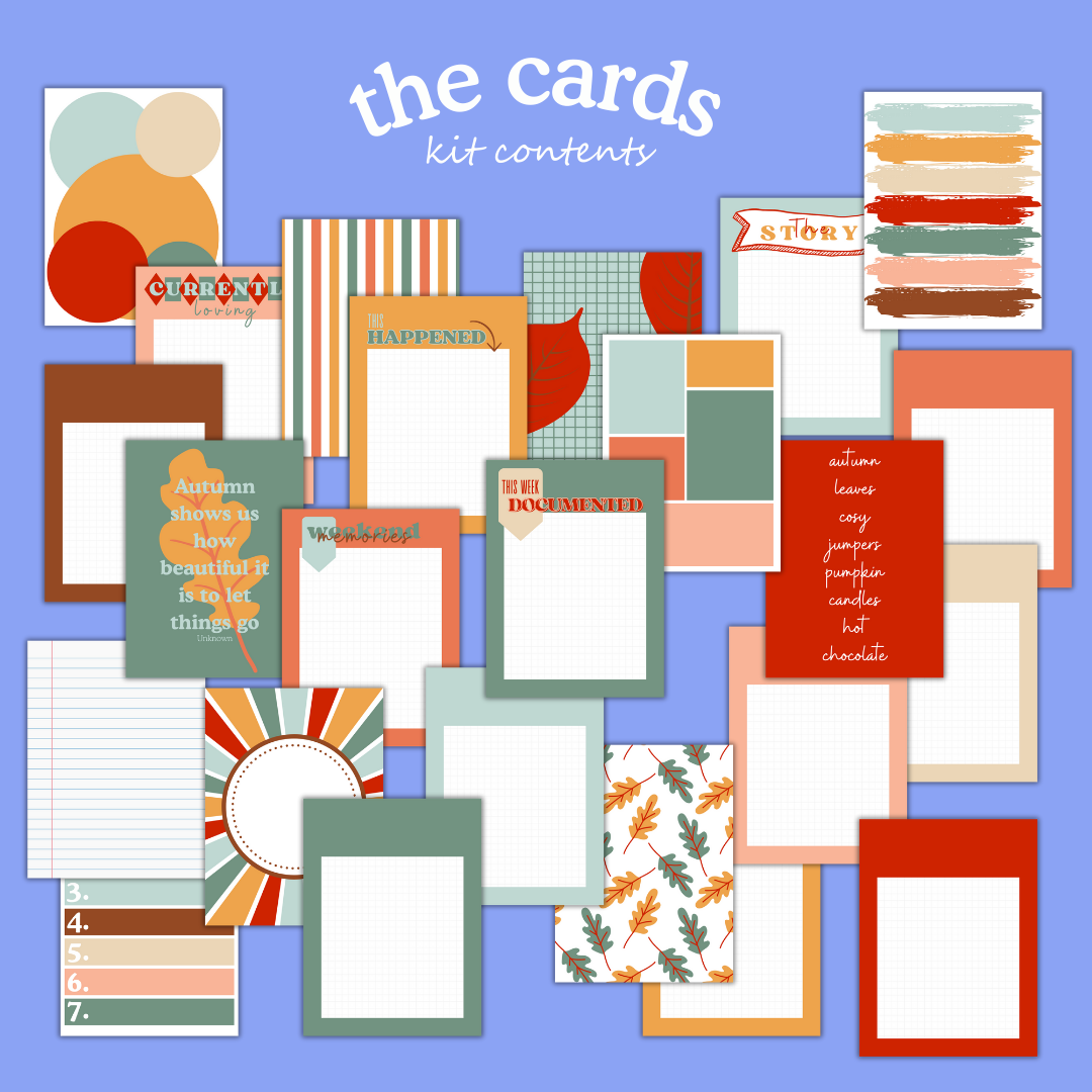 Cosy Autumn Printable Craft Kit – Die Cuts, Papers & Journal Cards (Instant Download)