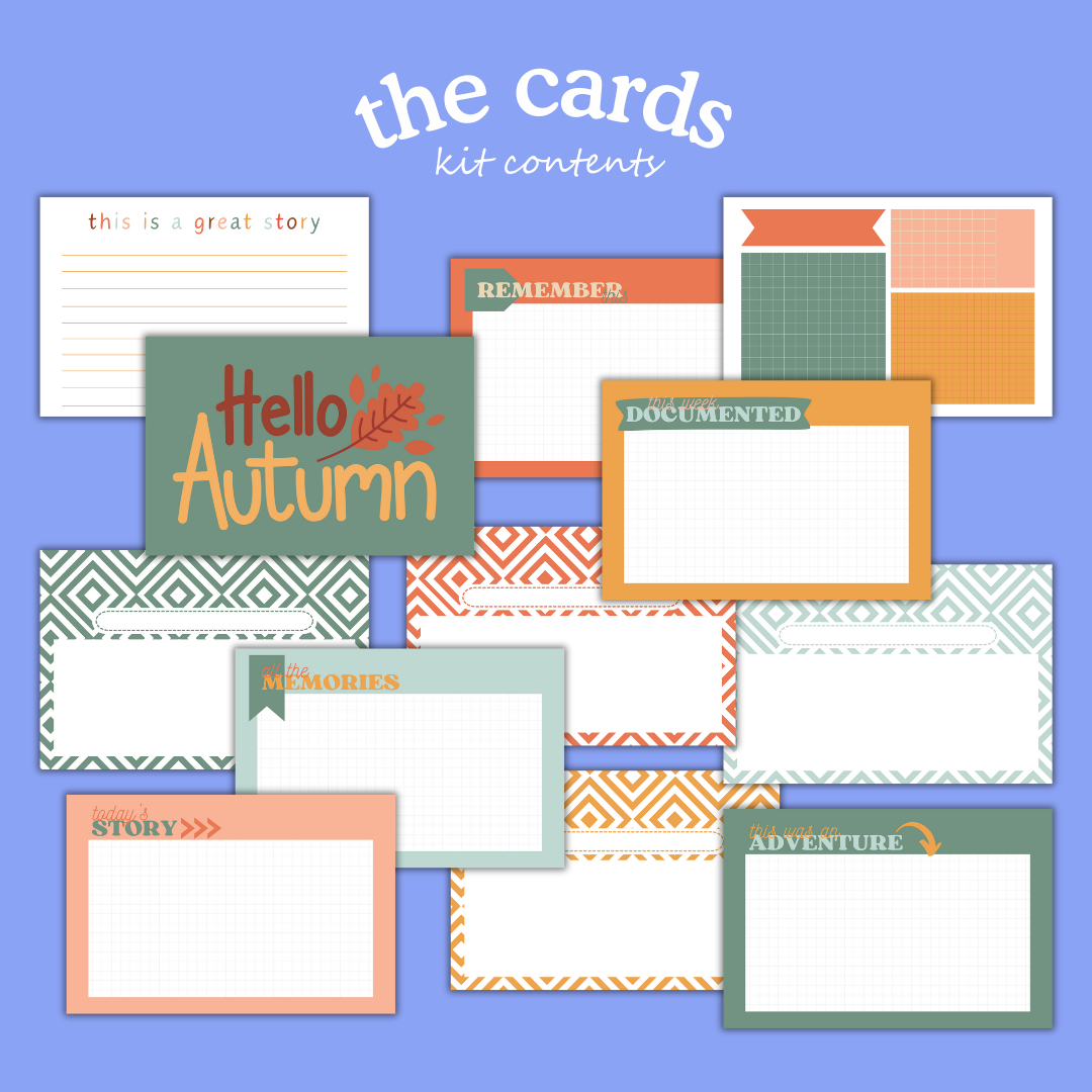Cosy Autumn Printable Craft Kit – Die Cuts, Papers & Journal Cards (Instant Download)