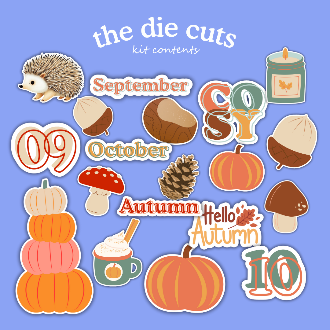 Cosy Autumn Printable Craft Kit – Die Cuts, Papers & Journal Cards (Instant Download)