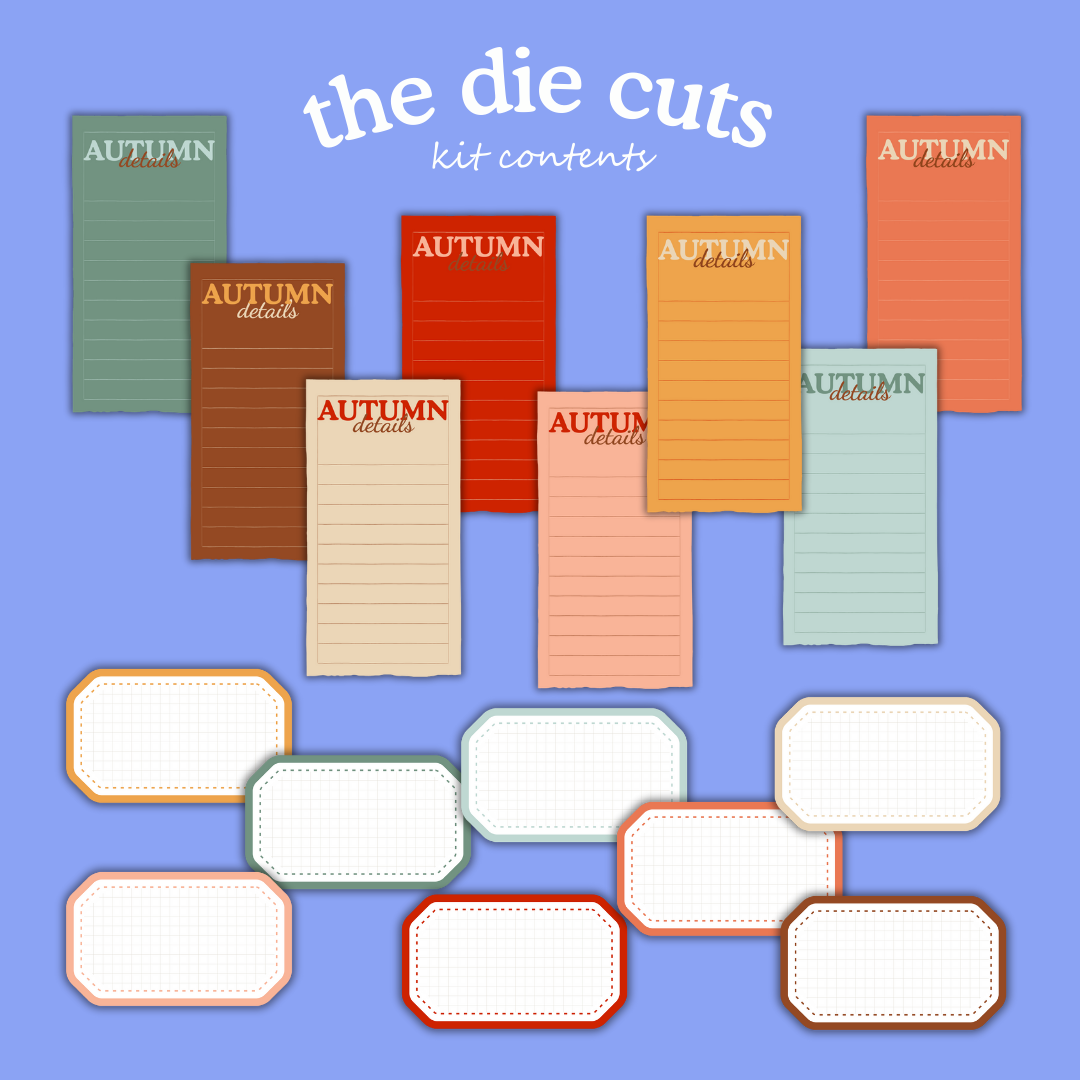 Cosy Autumn Printable Craft Kit – Die Cuts, Papers & Journal Cards (Instant Download)