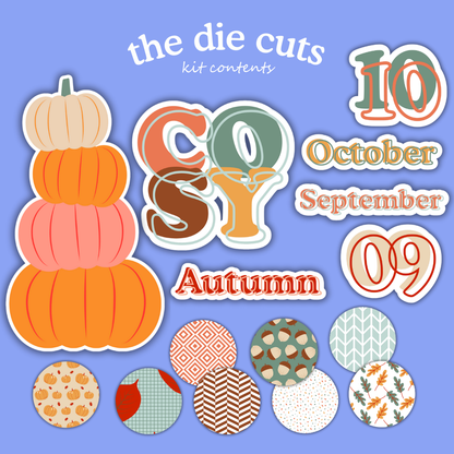 Cosy Autumn Printable Craft Kit – Die Cuts, Papers & Journal Cards (Instant Download)