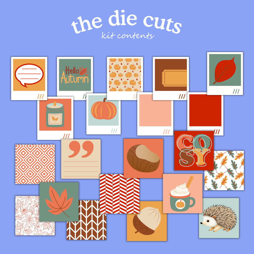 Cosy Autumn Printable Craft Kit – Die Cuts, Papers & Journal Cards (Instant Download)