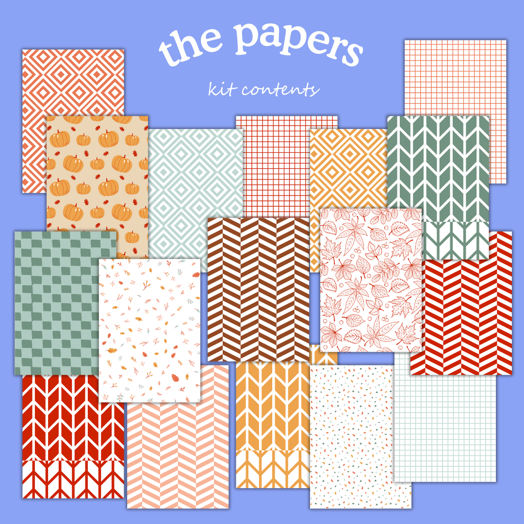 Cosy Autumn Printable Craft Kit – Die Cuts, Papers & Journal Cards (Instant Download)