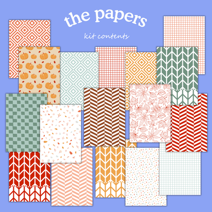 Cosy Autumn Printable Craft Kit – Die Cuts, Papers & Journal Cards (Instant Download)