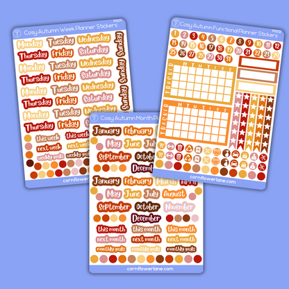 Cosy Autumn A6 Planner Stickers
