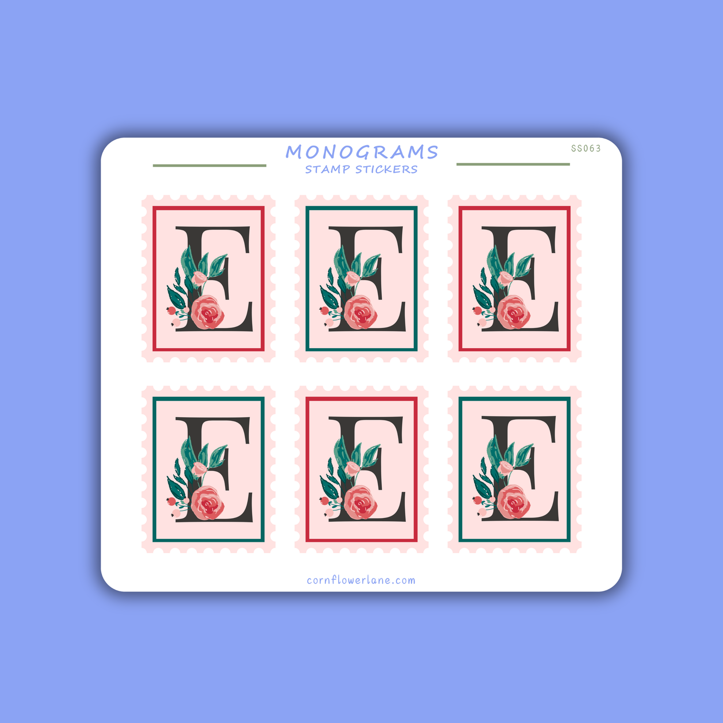 Stamp Stickers - Floral Monogram Collection