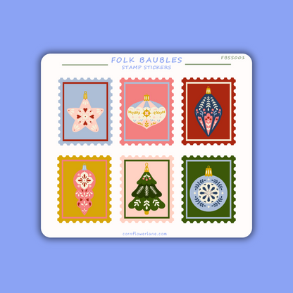 Stamp Stickers – Folk Baubles Collection