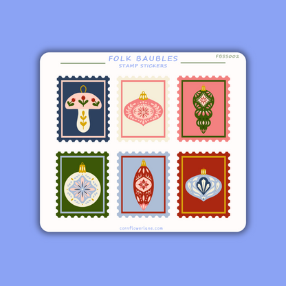 Stamp Stickers – Folk Baubles Collection