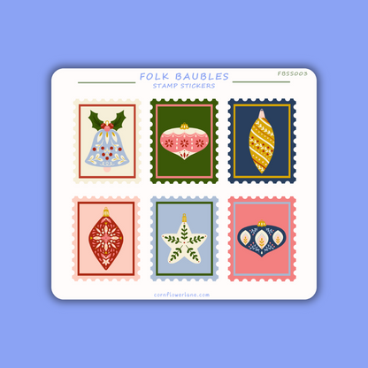 Stamp Stickers – Folk Baubles Collection