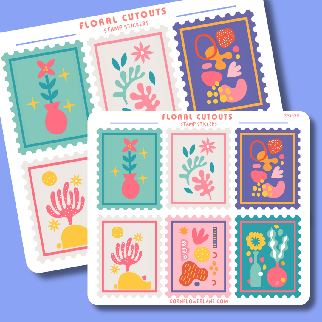 Floral Cutouts Stamp Stickers