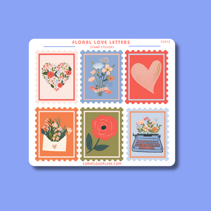 Floral Love Letters Stamp Stickers