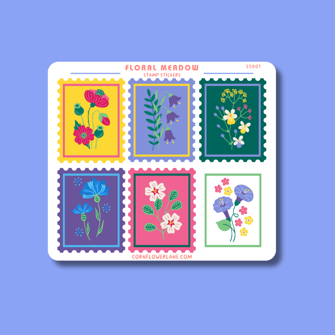 Floral Meadow Stamp Stickers