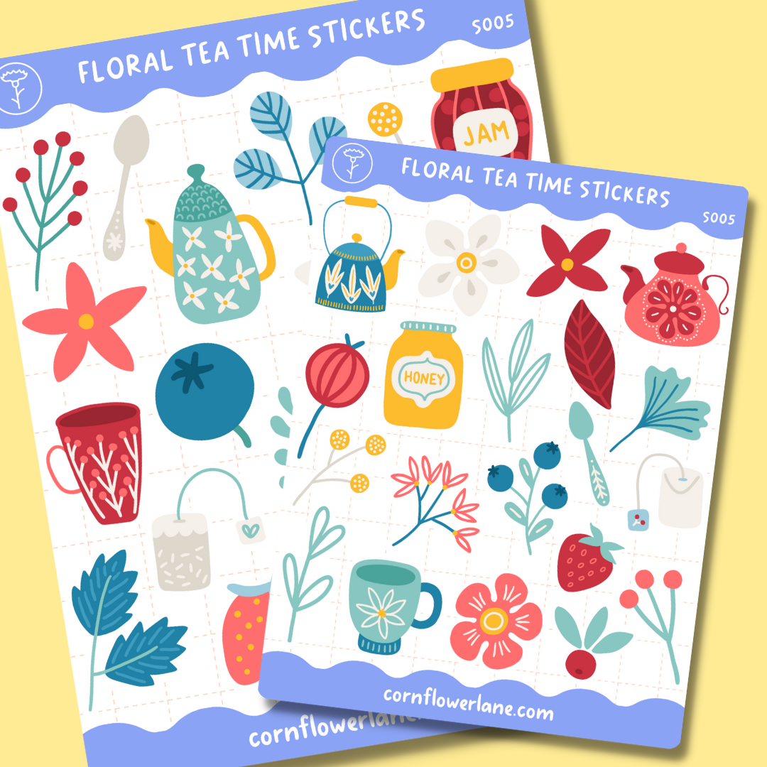 Floral Tea Time Sticker Set