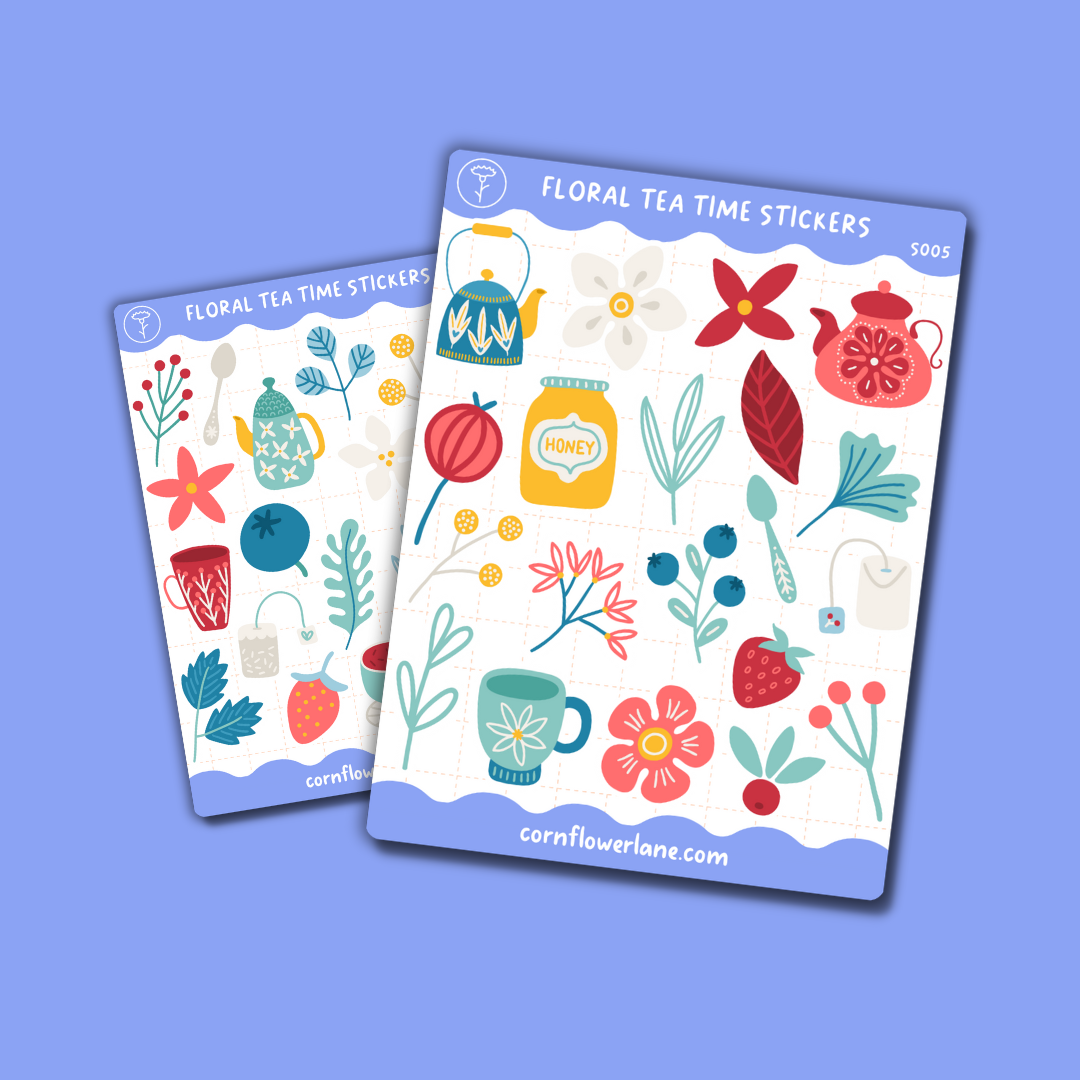 Floral Tea Time Sticker Set