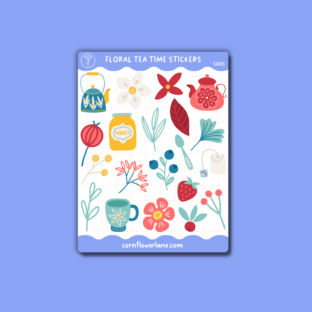 Floral Tea Time Sticker Set