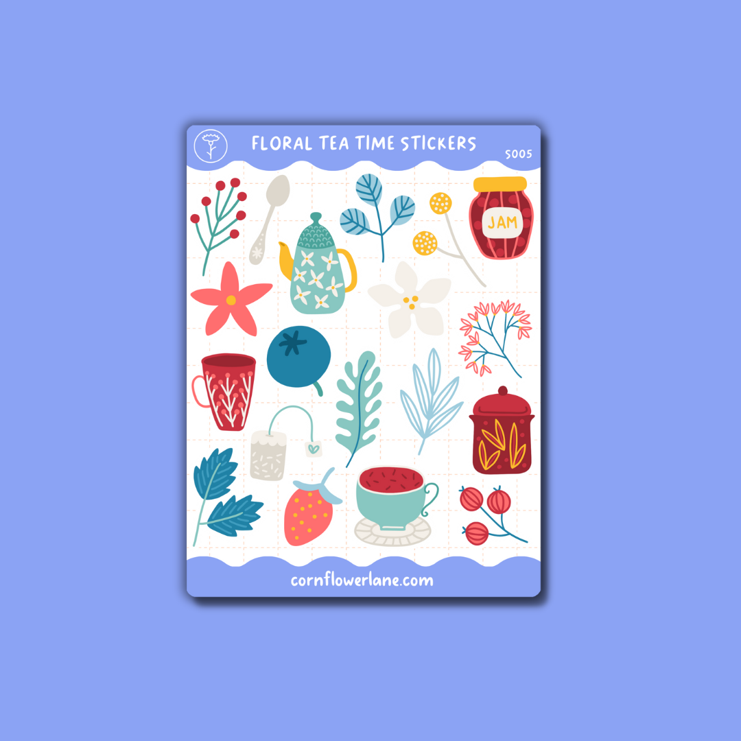 Floral Tea Time Sticker Set