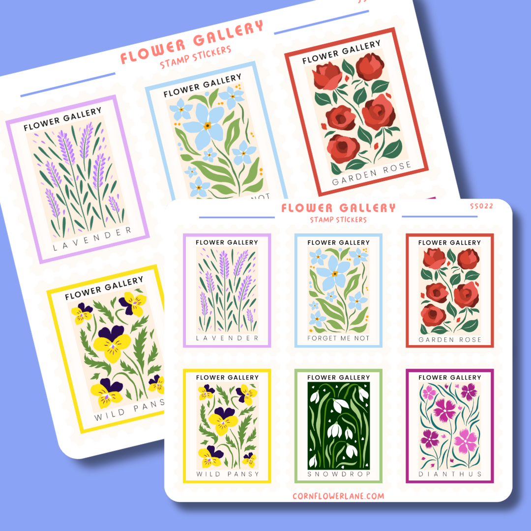 Flower Gallery Stamp Stickers