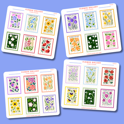 Flower Gallery Stamp Stickers