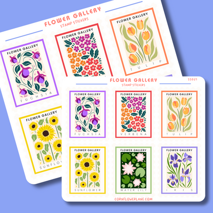 Flower Gallery Stamp Stickers