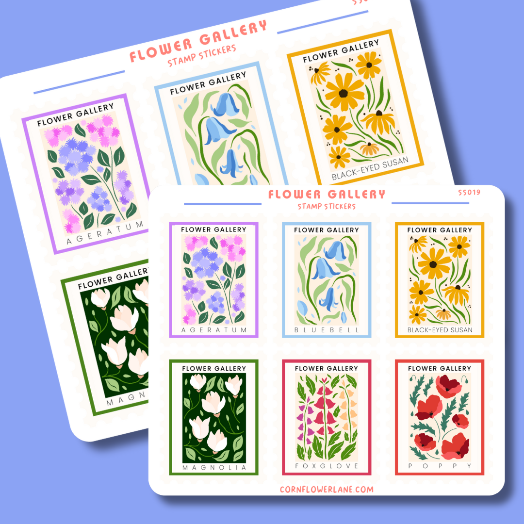 Flower Gallery Stamp Stickers