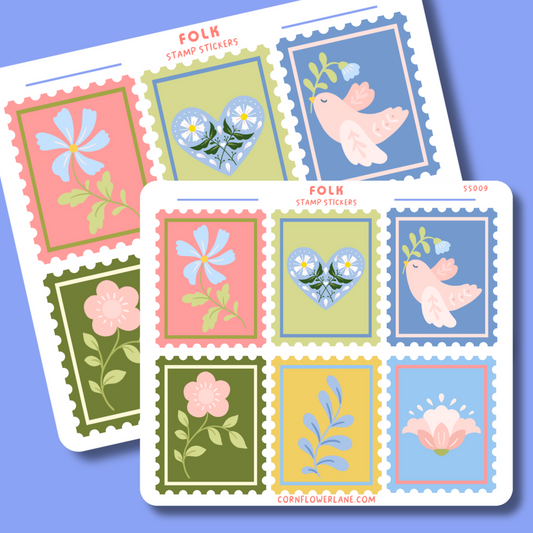 Folk Stamp Stickers