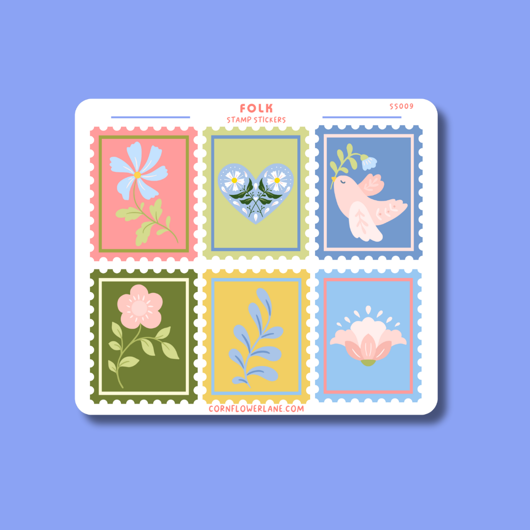 Folk Stamp Stickers
