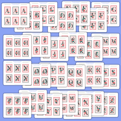 Stamp Stickers - Floral Monogram Collection