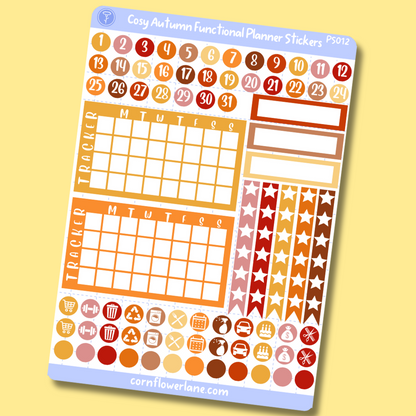 Cosy Autumn Functional Planner Sticker Sheet