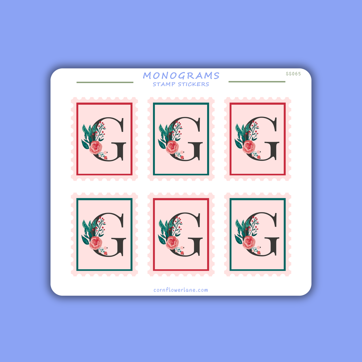 Stamp Stickers - Floral Monogram Collection