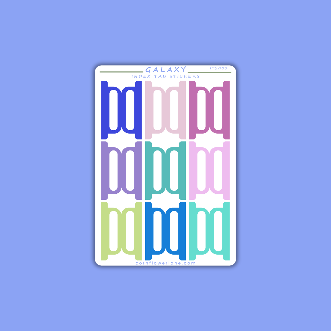 Colour Palette Index Tabs Sticker Sheet