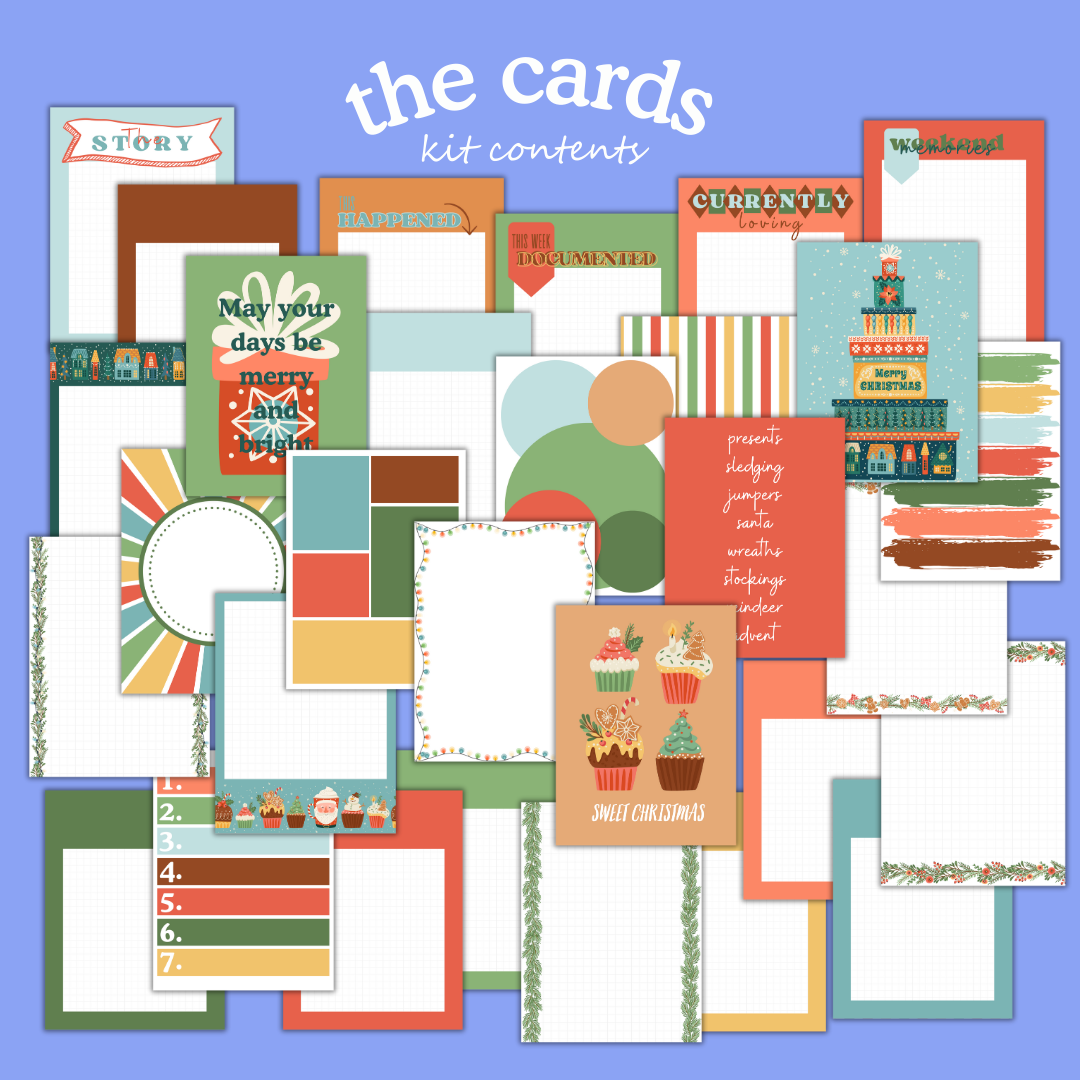 Handmade Christmas Digital Craft Kit – Papers, Die Cuts & Cards (Digital Download)