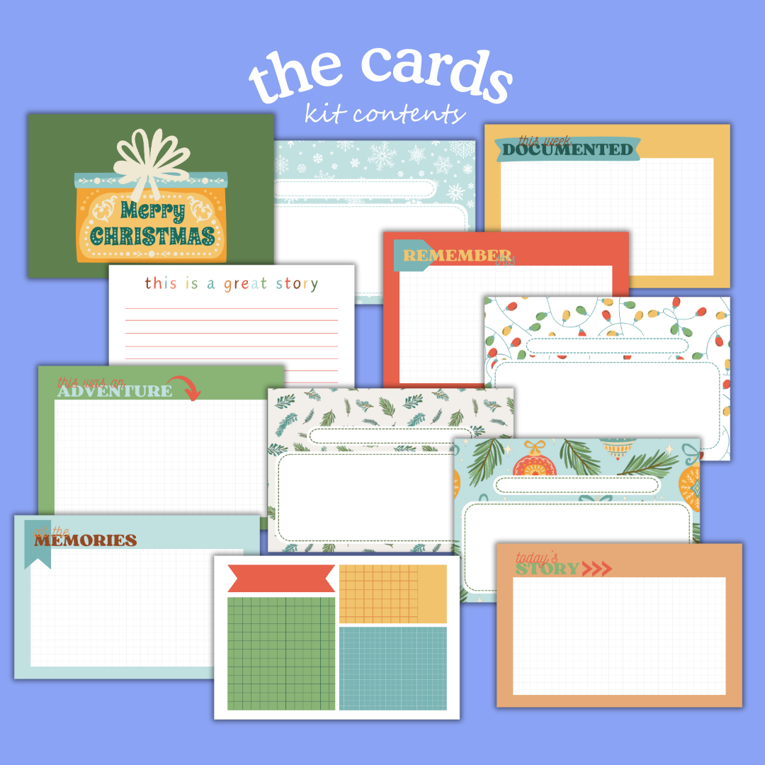 Handmade Christmas Digital Craft Kit – Papers, Die Cuts & Cards (Digital Download)