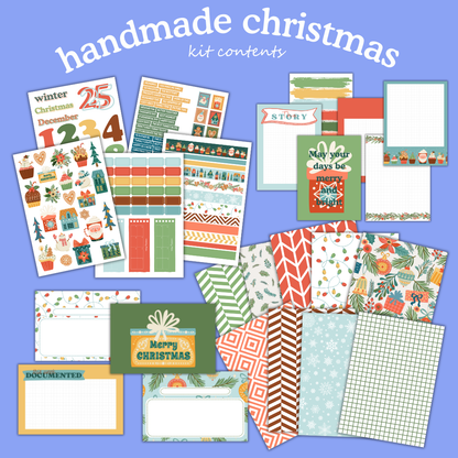 Handmade Christmas Digital Craft Kit – Papers, Die Cuts & Cards (Digital Download)