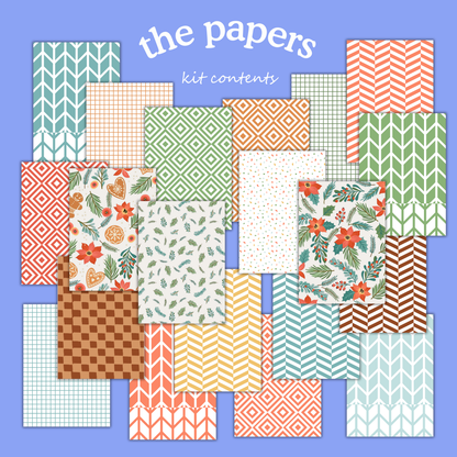 Handmade Christmas Digital Craft Kit – Papers, Die Cuts & Cards (Digital Download)