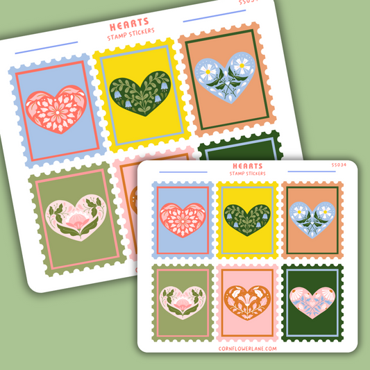 Hearts Stamp Stickers