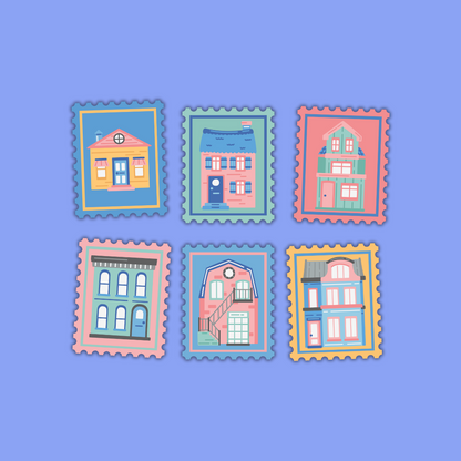 Houses Die Cut Stickers