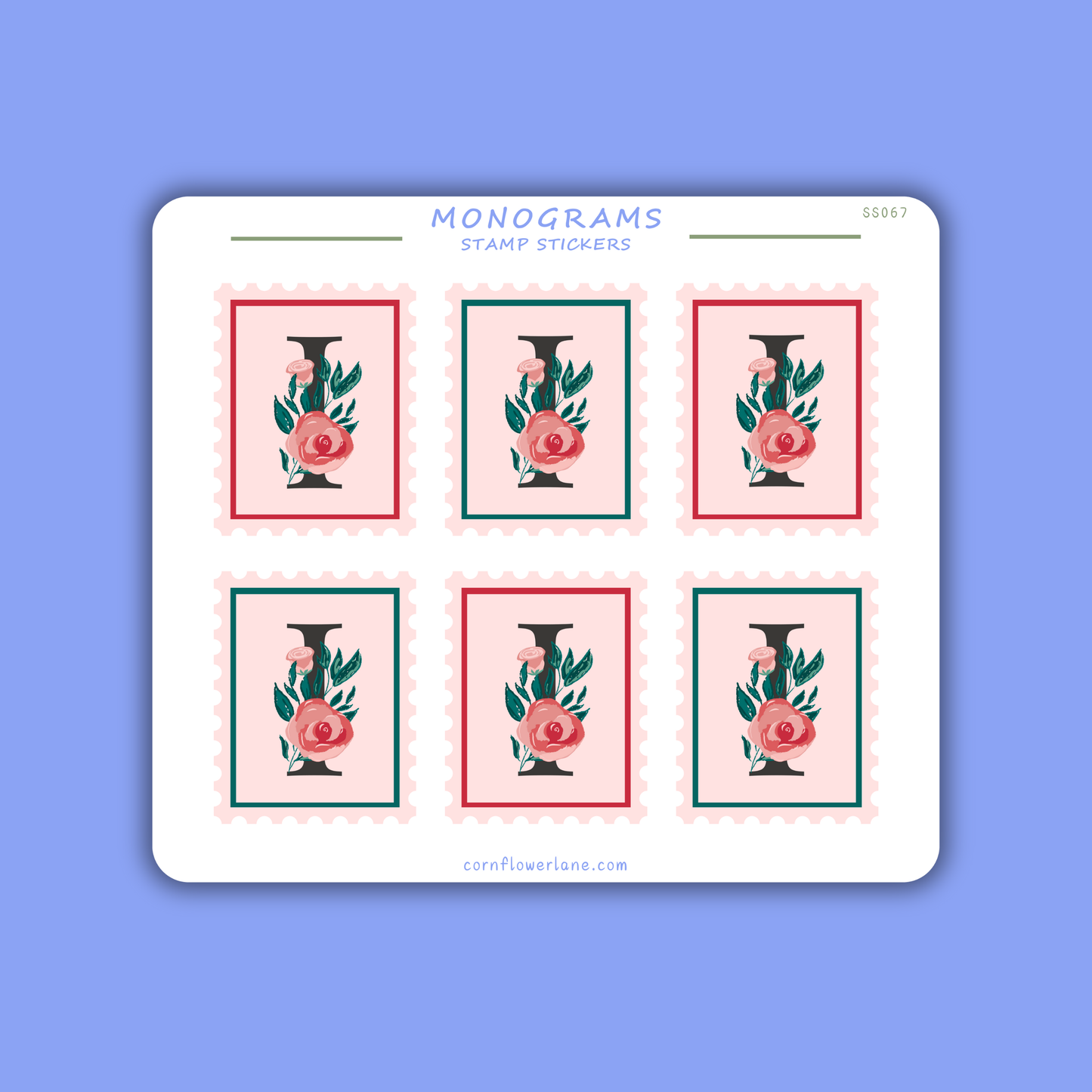 Stamp Stickers - Floral Monogram Collection