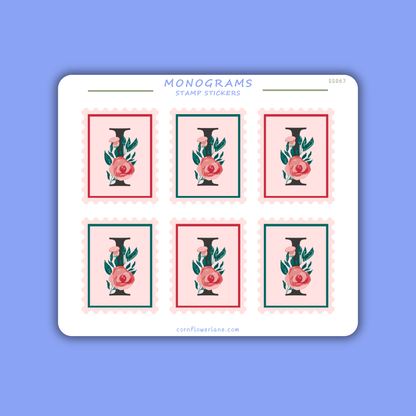 Stamp Stickers - Floral Monogram Collection