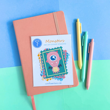 Cute Monsters Die Cut Stickers