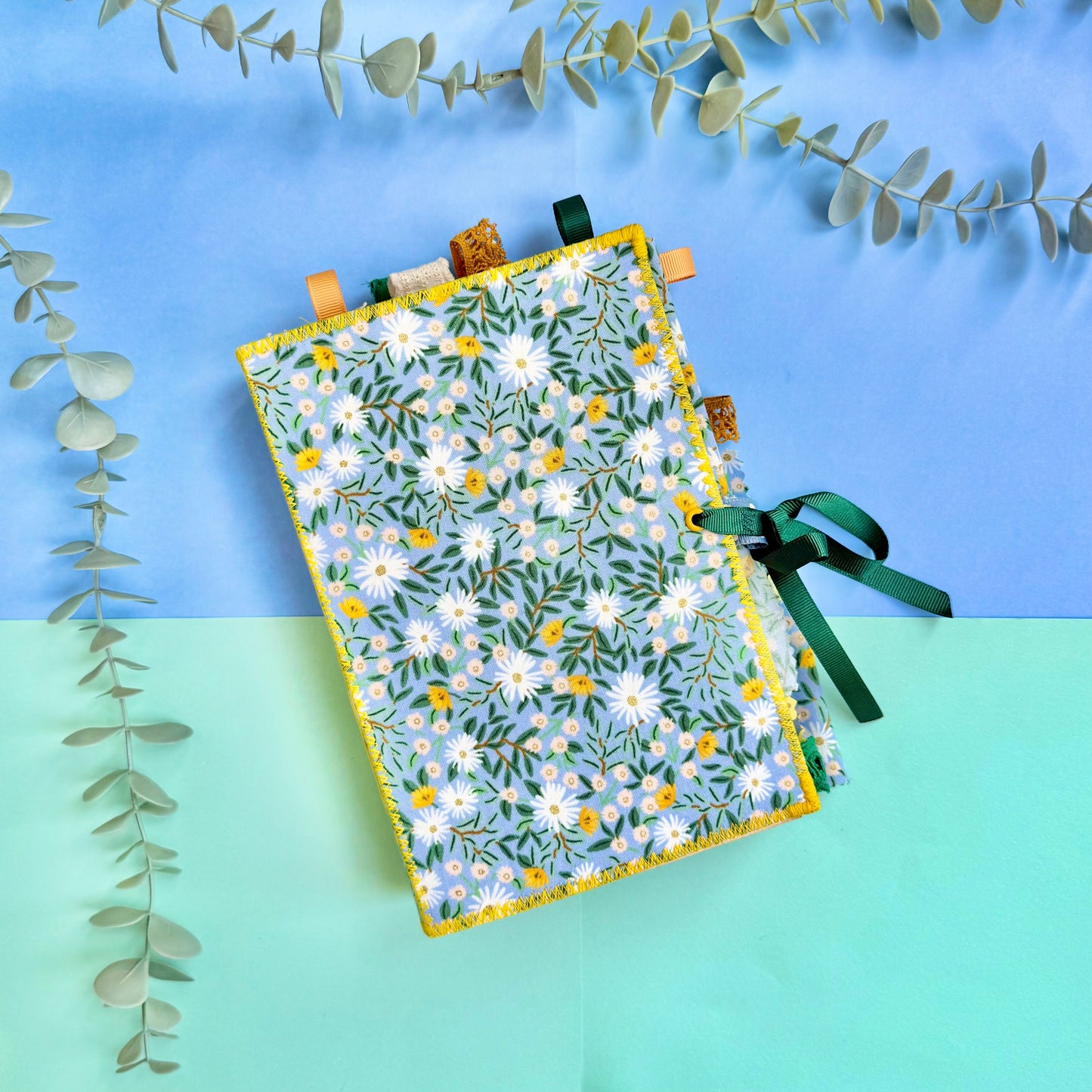 Handmade Soft Cover Journal - Blues & Yellow