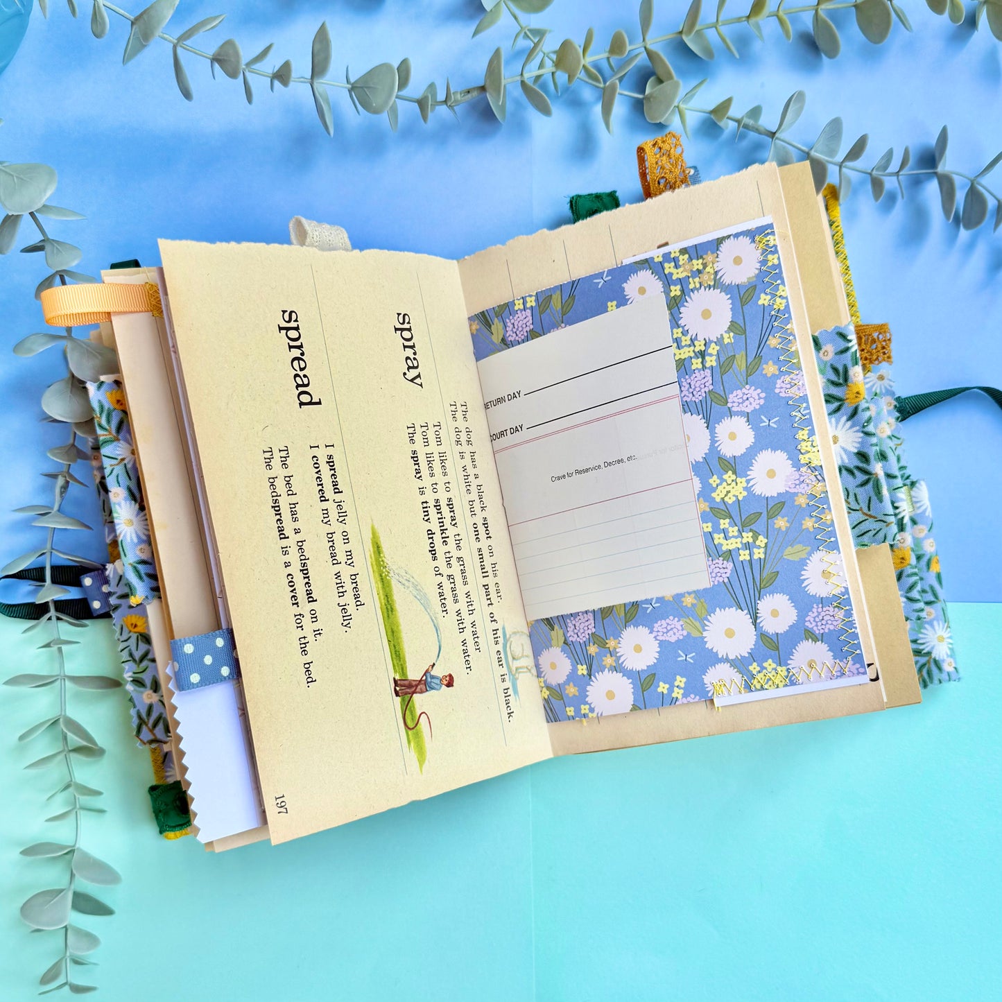 Handmade Soft Cover Journal - Blues & Yellow