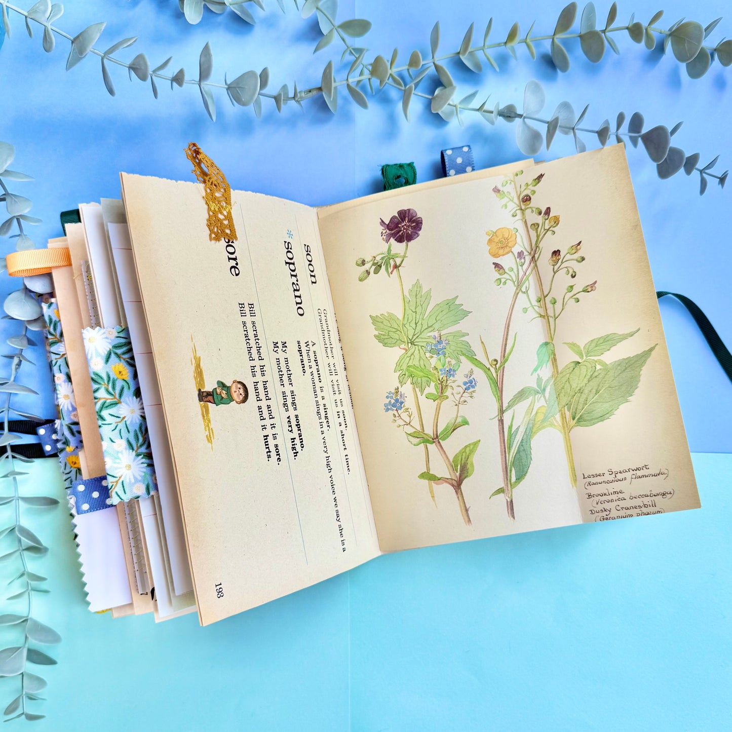Handmade Soft Cover Journal - Blues & Yellow