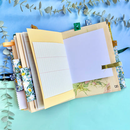Handmade Soft Cover Journal - Blues & Yellow