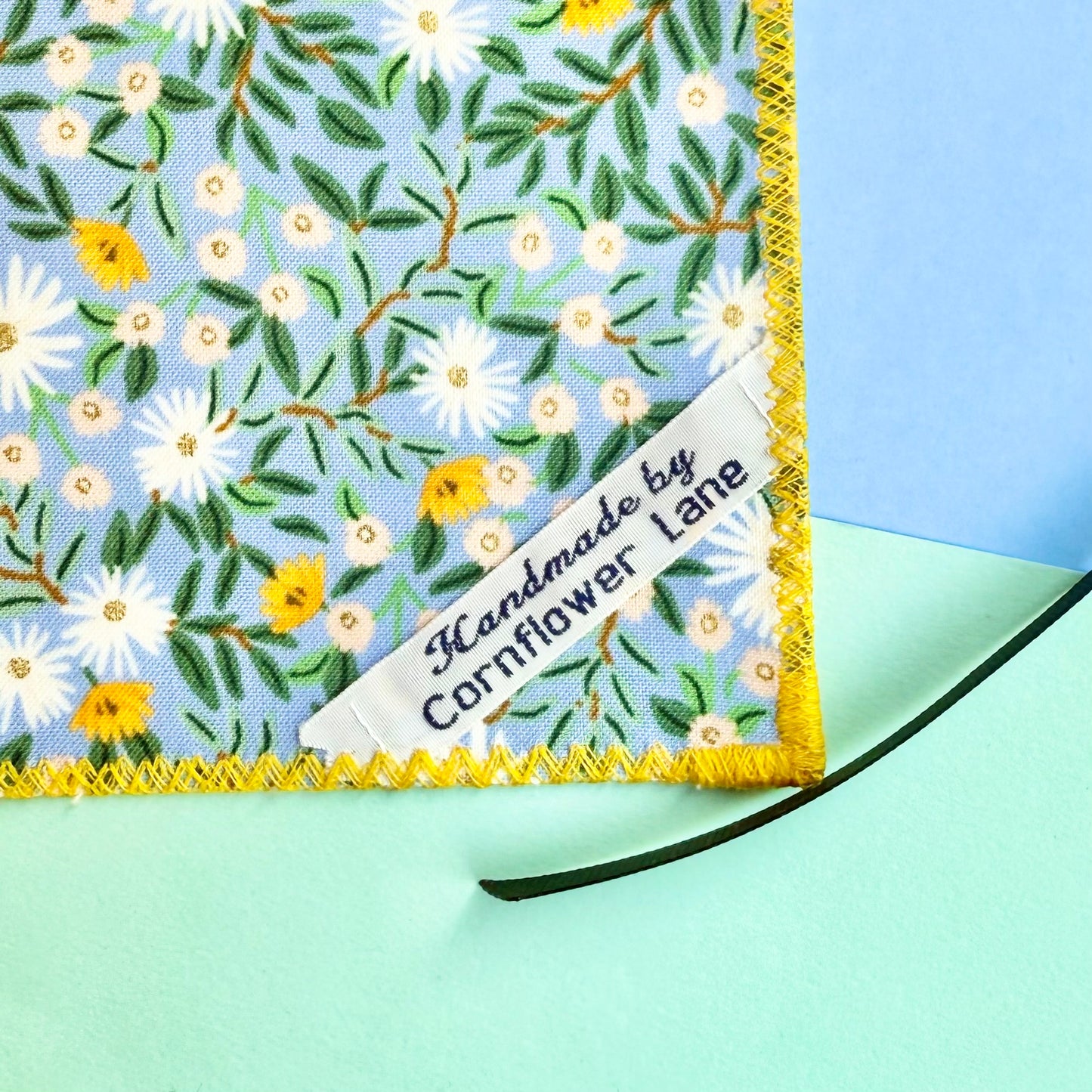 Handmade Soft Cover Journal - Blues & Yellow