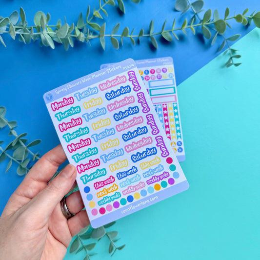 Spring Showers A6 Planner Stickers