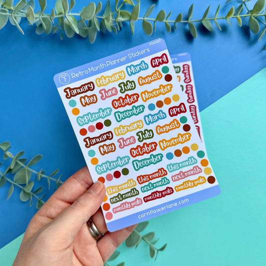 Retro A6 Planner Stickers