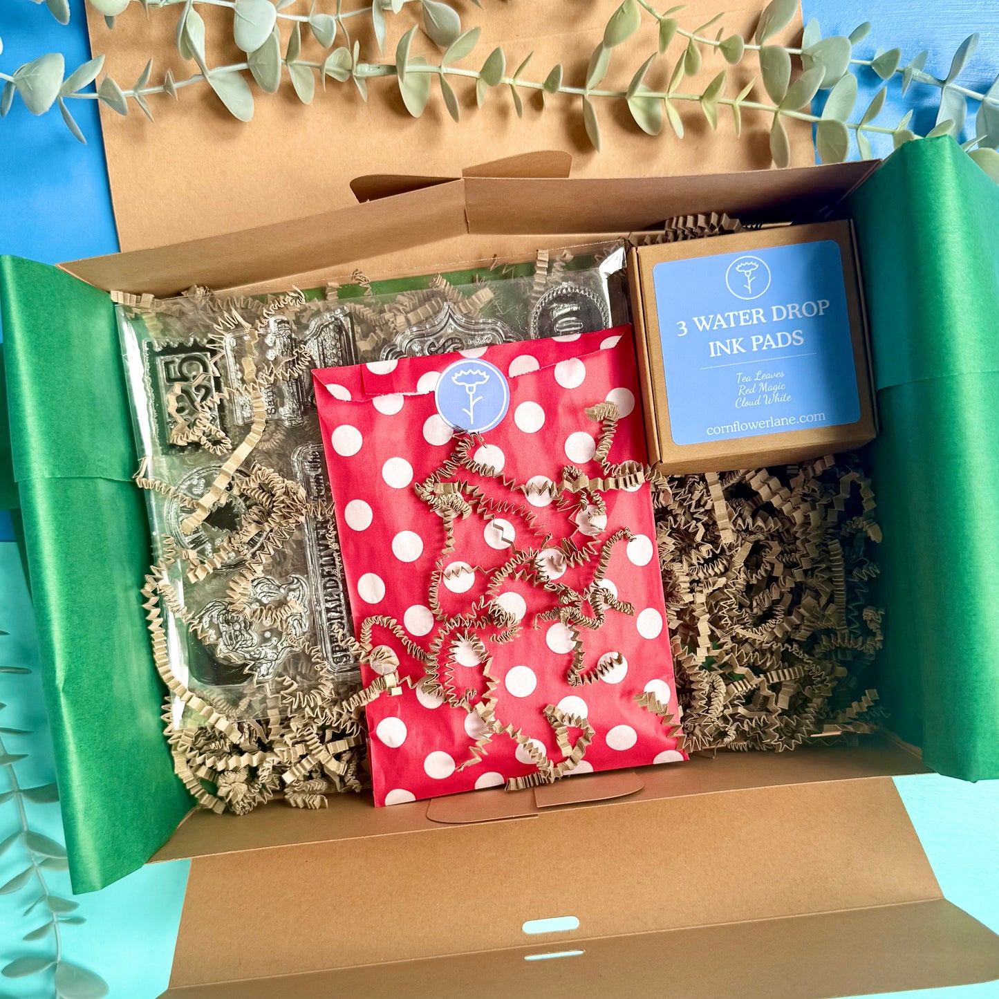 Festive Stamping Craft Kit – Silicone Stamp Set, Acrylic Blocks & Ink Pads