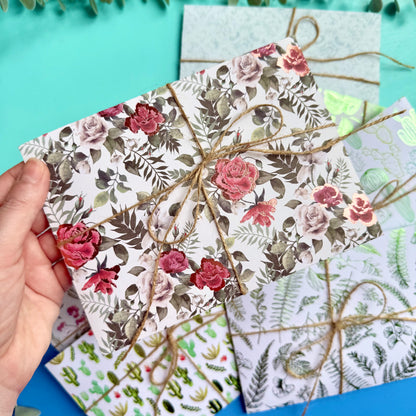 Vintage Paper Craft Kits - Green Flowers & Foliage